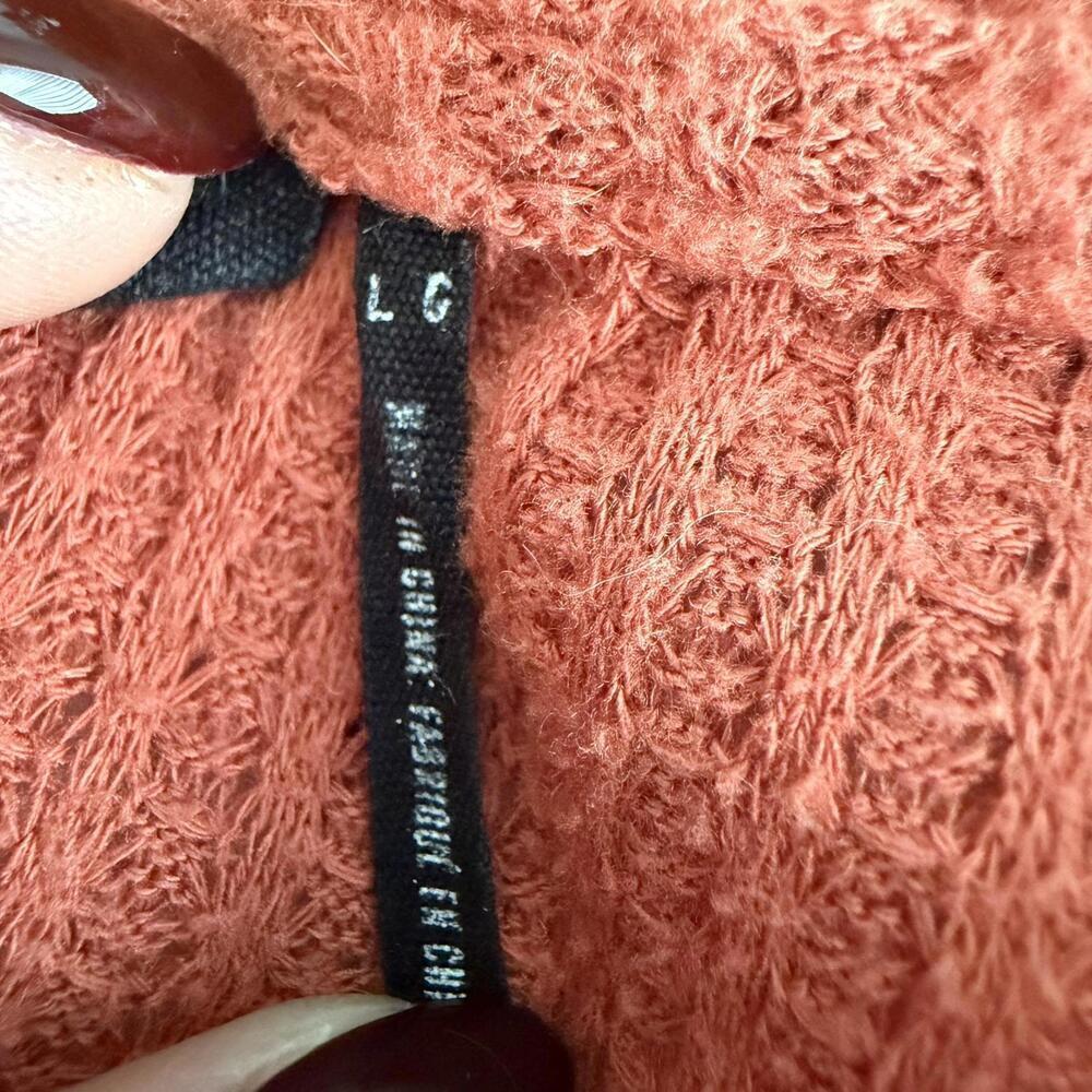 Urban Outfitters Out From Under Oversized Button-Up Thermal Cardigan Orange - L - Picture 4 of 4